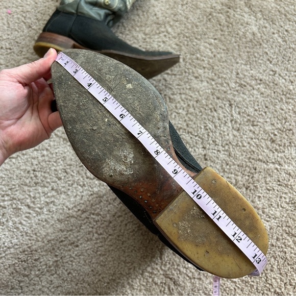 El General 1901 Exotic Stingray Leather Blue Black Embroidered Cowboy Boots 9.5 - Picture 11 of 12